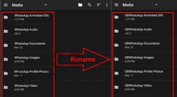 rename whatsapp into gbwhatsapp